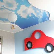 Techo tensado en una habitación infantil: 60 mejores fotos e ideas-9