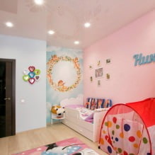 Techo tensado en una habitación infantil: 60 mejores fotos e ideas-8