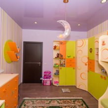 Techo tensado en una habitación infantil: 60 mejores fotos e ideas-7