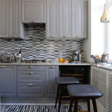 Juego de cocina gris: diseño, elección de forma, material, estilo (65 fotos) -6