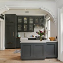 Juego de cocina gris: diseño, elección de forma, material, estilo (65 fotos) -2