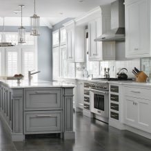 Juego de cocina gris: diseño, elección de forma, material, estilo (65 fotos) -25