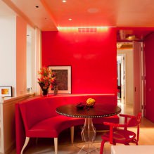 Color rojo en el interior: valor, combinación, estilos, decoración, muebles (80 fotos) -4