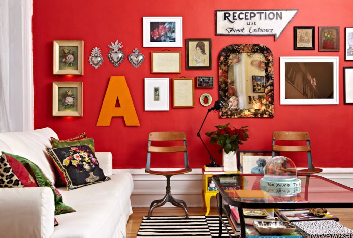 Color rojo en el interior: valor, combinación, estilos, decoración, muebles (80 fotos)