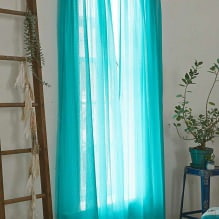 Cortinas turquesas modernas en el interior: características, combinaciones, tipos y diseño-12