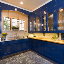 Foto de diseño de cocina con un conjunto azul-1.