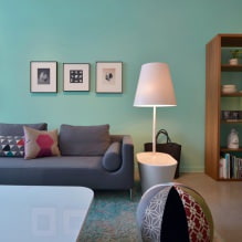 Diseño de sala de estar en color turquesa: 55 mejores ideas y realizaciones en el interior-3