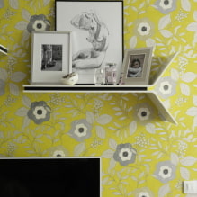 Papel tapiz amarillo en el interior: tipos, diseño, combinaciones, elección de cortinas y estilo-1