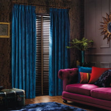 Cortinas azules en el interior: elegantes ideas de diseño-4