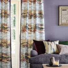 Cortinas estampadas: geometría, naturaleza, flores, ciudades, estampados y adornos-0