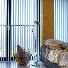 Vertical blinds: larawan, konstruksyon, mga uri, materyales, disenyo, mga kulay-1