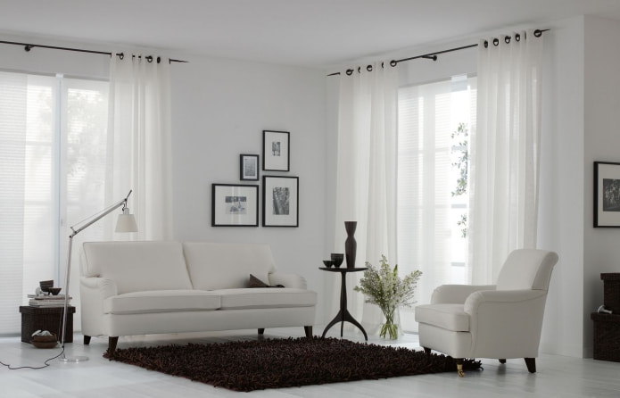 Cortinas con ojales: características de diseño e ideas modernas en el interior.