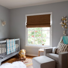 Roman blinds para sa nursery: disenyo, kulay, kombinasyon, dekorasyon-4