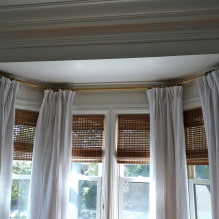 Cornice para sa isang bay window: mga uri, pagpipilian para sa mga attachment point, materyales, pagpipilian depende sa hugis-6