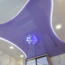 Techo morado: diseño, cortinas, foto para techos tensados ​​y falsos-8