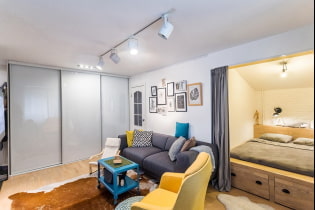 Diseño de un apartamento de una habitación con un nicho: foto, diseño, disposición de muebles.