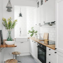 Mesa de comedor para una cocina pequeña: tipos, diseño, formas, ubicación en la habitación-6