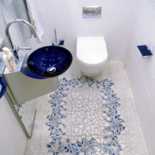 Mosaico en el baño: tipos, materiales, colores, formas, diseño, elección de la ubicación de acabado-1