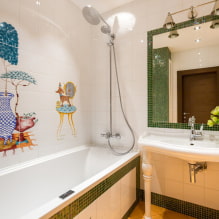 Azulejos blancos en el baño: diseño, formas, combinaciones de colores, opciones de ubicación, color de lechada-1