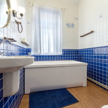 Azulejos blancos en el baño: diseño, formas, combinaciones de colores, opciones de ubicación, color de lechada-2