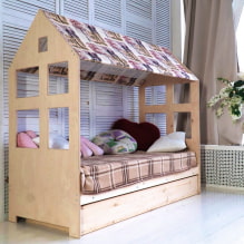 Bed-house en la habitación de los niños: foto, opciones de diseño, colores, estilos, decoración-0