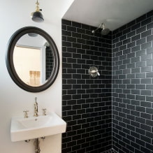 Cuarto de baño de azulejos: tipos, opciones para colocar azulejos, diseño, color, foto en el interior del baño-4