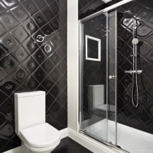 Azulejos negros en el baño: diseño, ejemplos de diseño, combinaciones, fotos en el interior-1