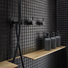 Azulejos negros en el baño: diseño, ejemplos de diseño, combinaciones, fotos en el interior-3