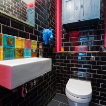 Azulejos negros en el baño: diseño, ejemplos de diseño, combinaciones, fotos en el interior-4