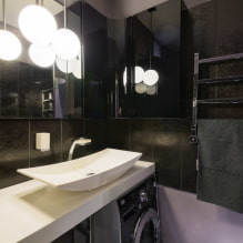 Azulejos negros en el baño: diseño, ejemplos de diseño, combinaciones, fotos en el interior-5