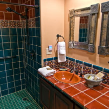 Tile countertop: larawan sa kusina, banyo, mga kulay, disenyo, istilo-2