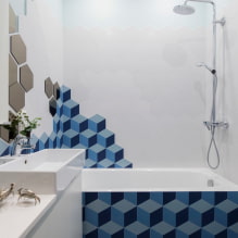 Azulejos para un baño pequeño: elección de tamaño, color, diseño, forma, distribución-1