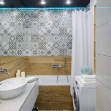 Azulejos para un baño pequeño: elección de tamaño, color, diseño, forma, distribución-4