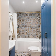 Azulejos para un baño pequeño: elección de tamaño, color, diseño, forma, disposición-6