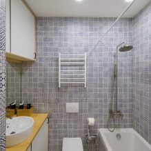 Azulejos para un baño pequeño: elección de tamaño, color, diseño, forma, distribución-8