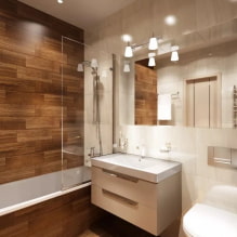 Azulejos similares a la madera en el baño: diseño, tipos, combinaciones, colores, opciones de revestimiento y distribuciones-0