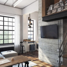 Apartamento estudio en estilo loft: ideas de diseño, elección de acabados, muebles, iluminación-5