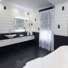 Baño en blanco y negro: elección de acabados, plomería, muebles, diseño de inodoro-2