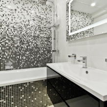 Baño blanco y negro: elección de acabados, plomería, muebles, diseño de inodoro-6