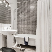 Baño en blanco y negro: elección de acabados, plomería, muebles, diseño de inodoro-7