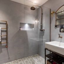 Baño estilo loft: elección de acabados, colores, muebles, fontanería y decoración-3