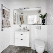 Baño blanco: diseño, combinaciones, decoración, fontanería, mobiliario y decoración-5