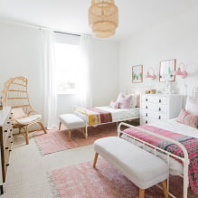 Una habitación para dos niñas: diseño, zonificación, distribuciones, decoración, muebles, iluminación-2