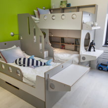 Habitación infantil para tres niños: zonificación, asesoramiento sobre la disposición, elección de muebles, iluminación y decoración-4