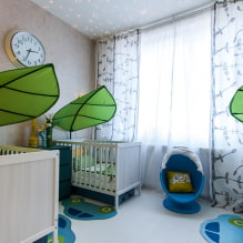 Habitación infantil para tres niños: zonificación, asesoramiento sobre la disposición, elección de muebles, iluminación y decoración-5