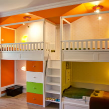 Habitación infantil para tres niños: zonificación, asesoramiento sobre la disposición, elección de muebles, iluminación y decoración-8