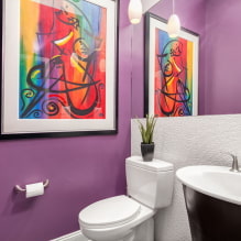 Baño morado y lila: combinaciones, decoración, mobiliario, fontanería y decoración-1