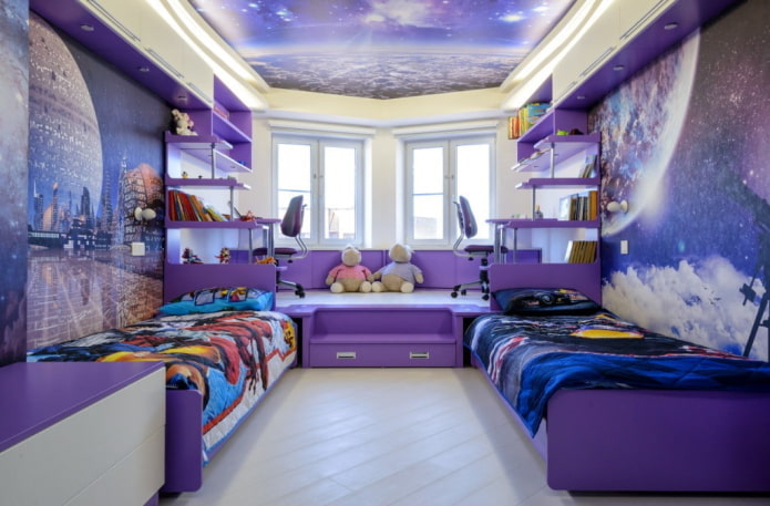 Habitación infantil lila y morada: características y consejos de diseño