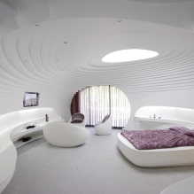 Dormitorio de alta tecnología: características de diseño, foto en el interior-7