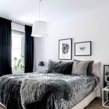 Dormitorio en blanco y negro: características de diseño, elección de muebles y decoración-4